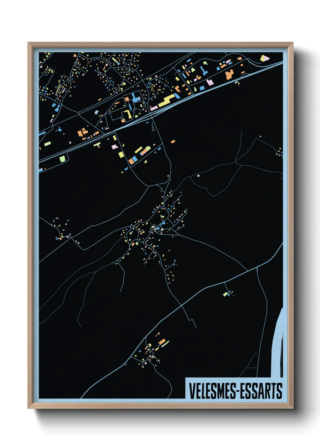 Une affiche de carte sur Velesmes-Essarts