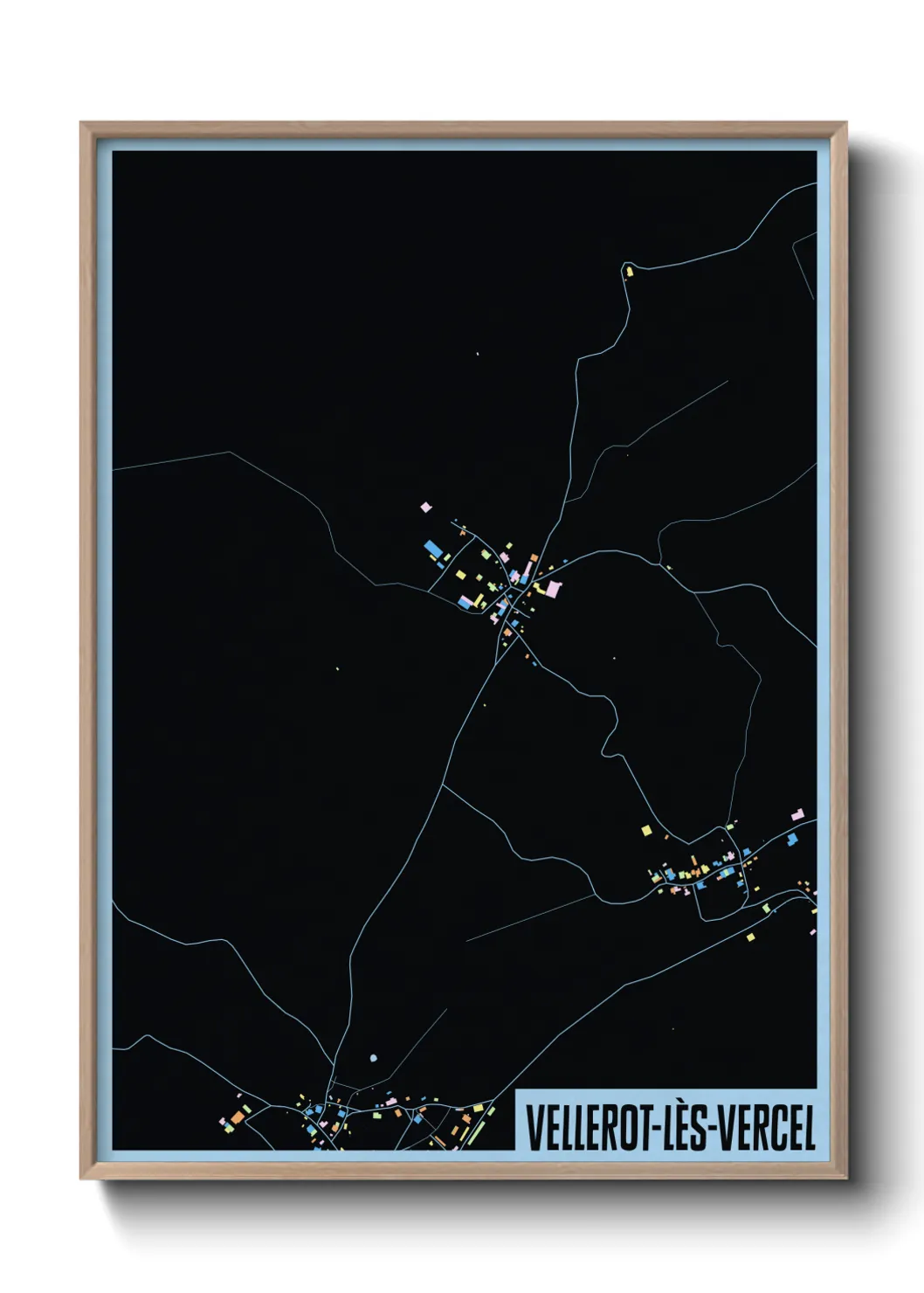 Une affiche de carte sur Vellerot-lès-Vercel