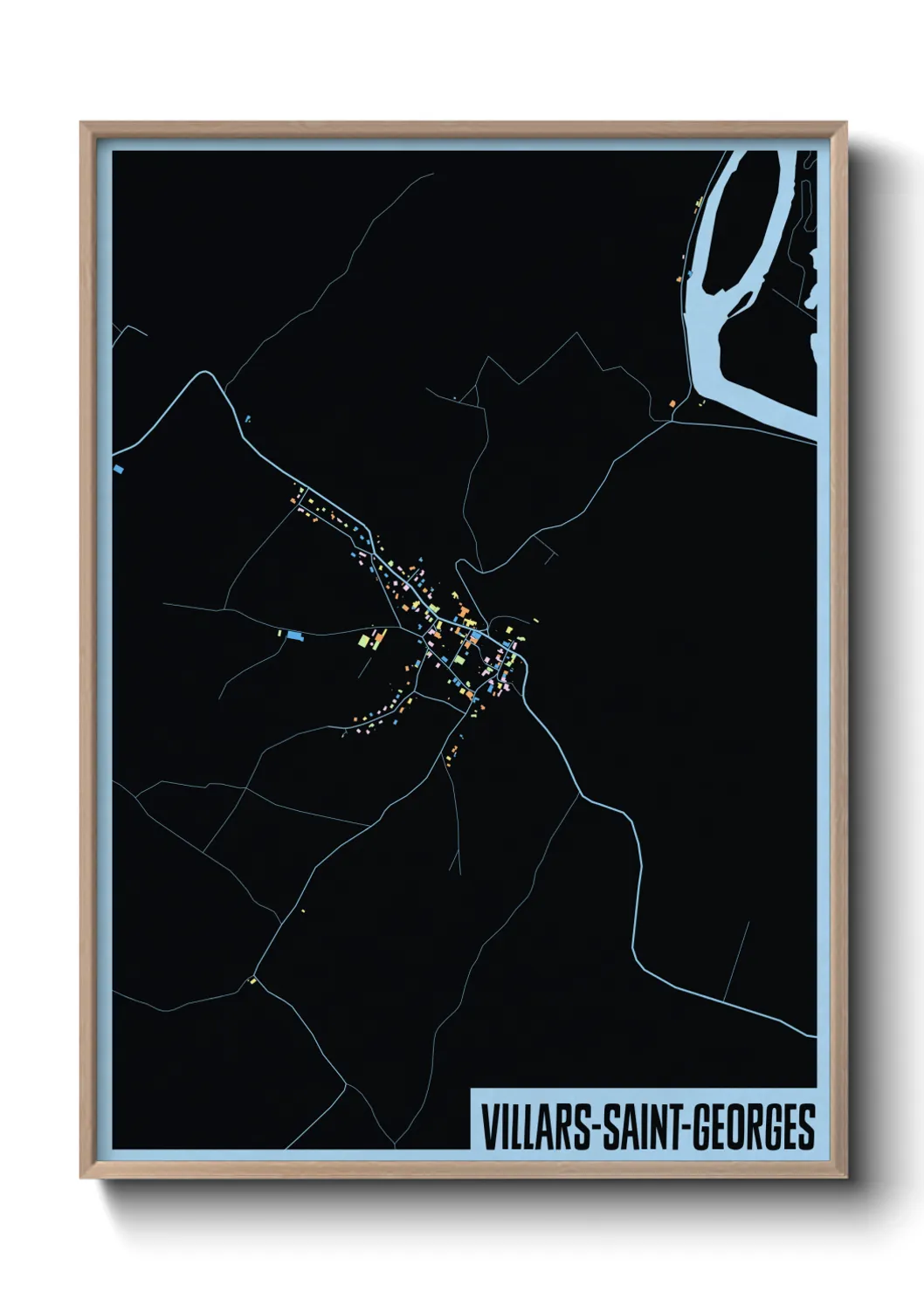 Une affiche de carte sur Villars-Saint-Georges