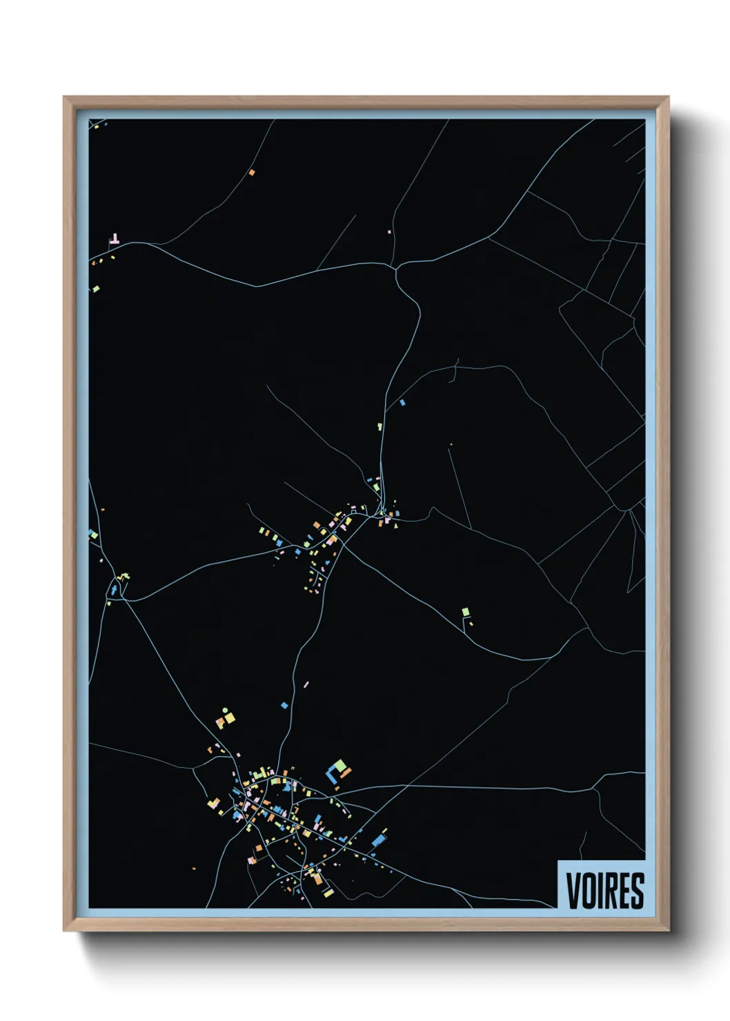 Une affiche de carte sur Voires