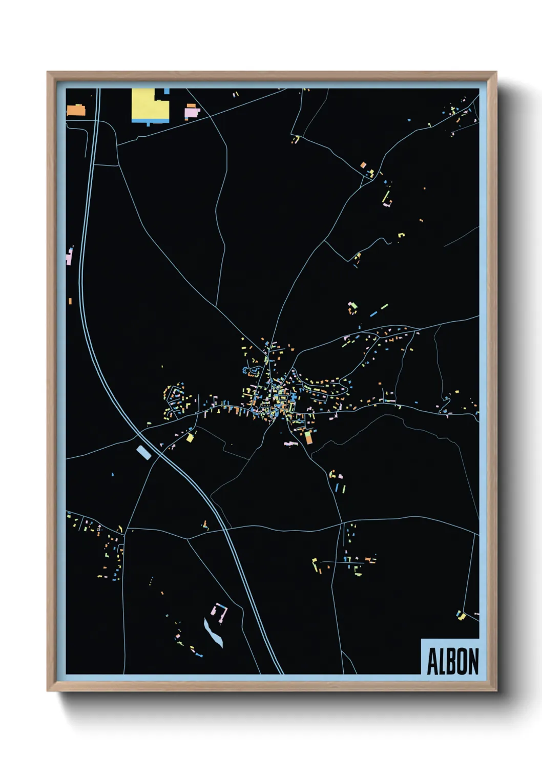 Une affiche de carte sur Albon