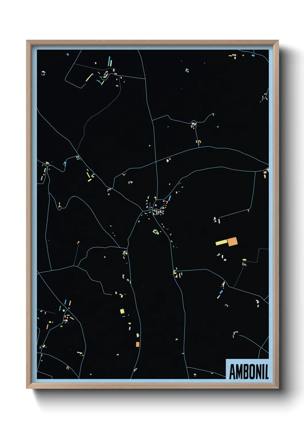 Une affiche de carte sur Ambonil