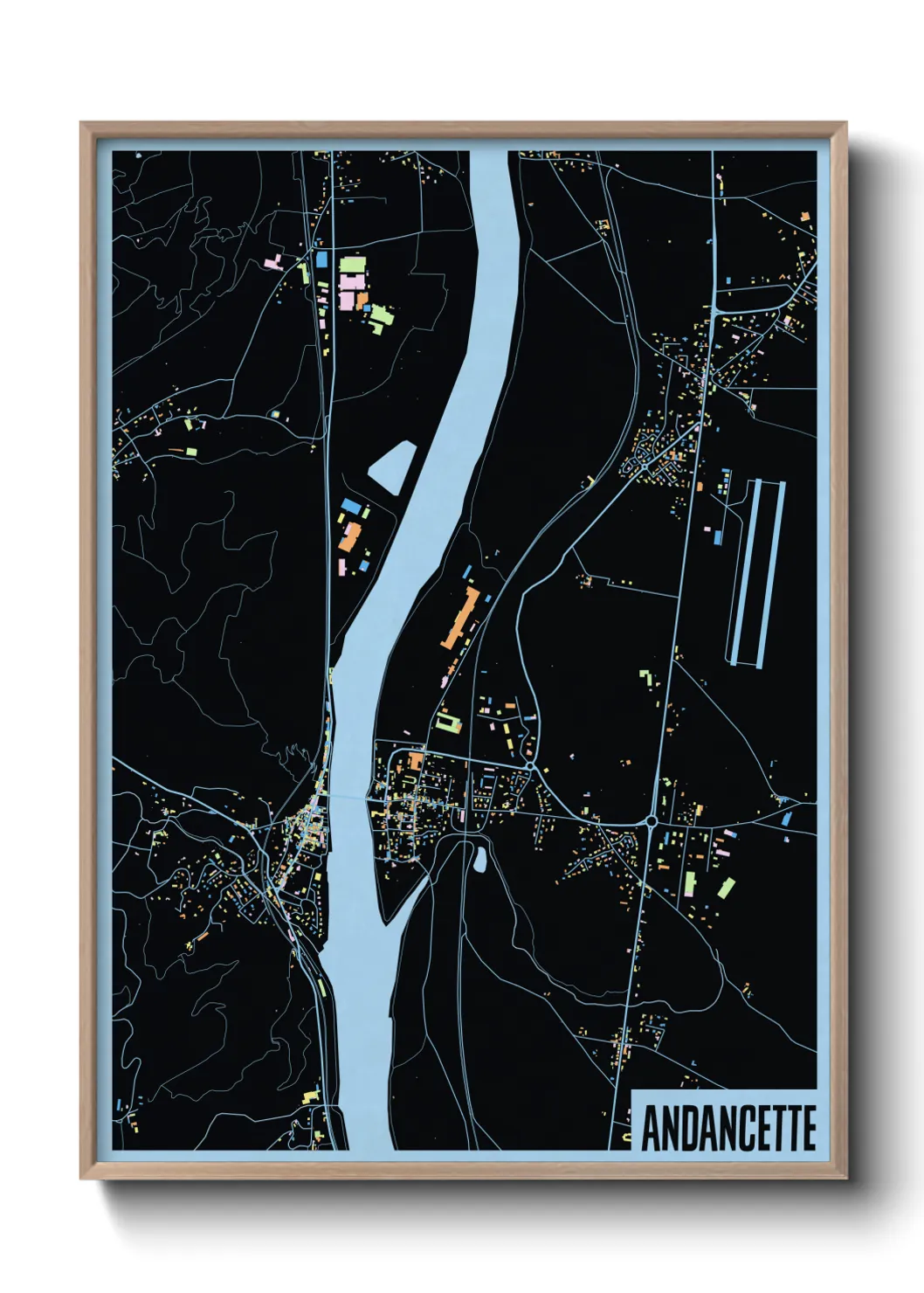 Une affiche de carte sur Andancette