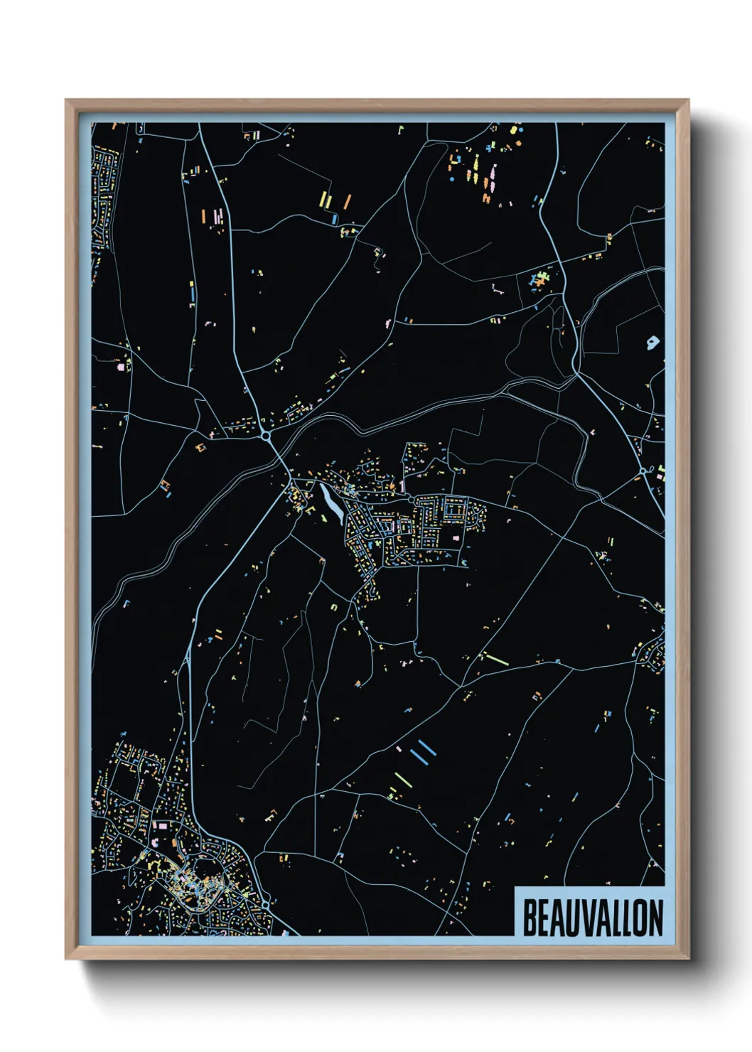 Une affiche de carte sur Beauvallon