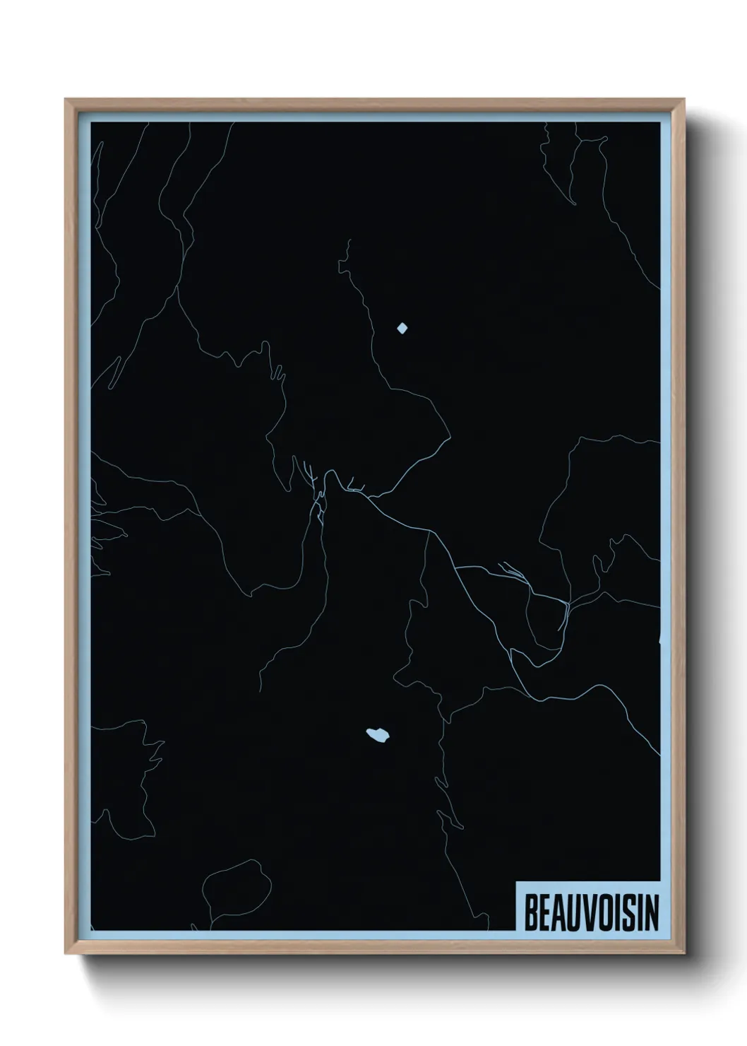 Une affiche de carte sur Beauvoisin