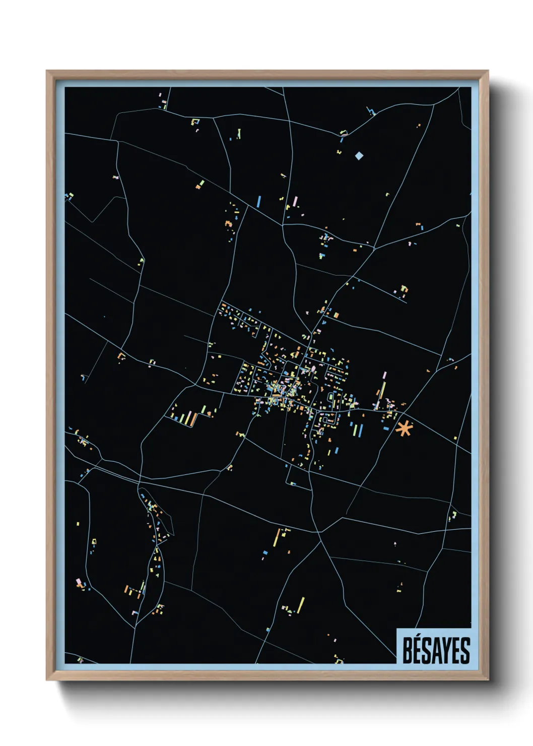 Une affiche de carte sur Bésayes