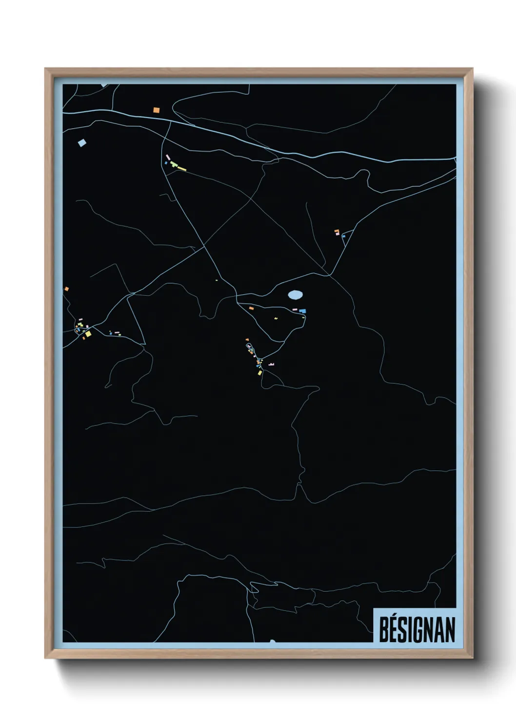 Une affiche de carte sur Bésignan