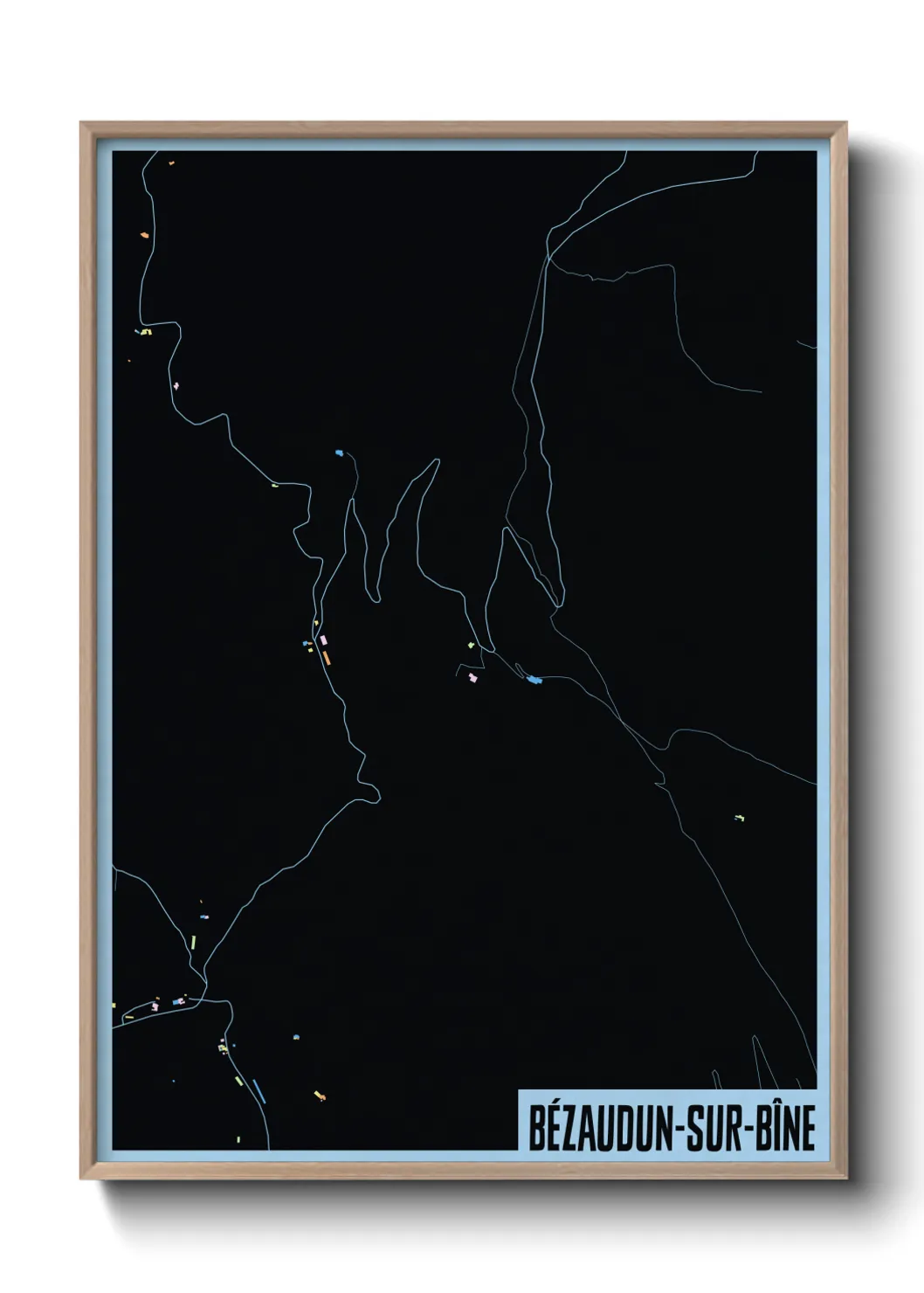 Une affiche de carte sur Bézaudun-sur-Bîne