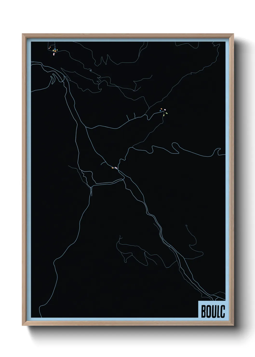 Une affiche de carte sur Boulc