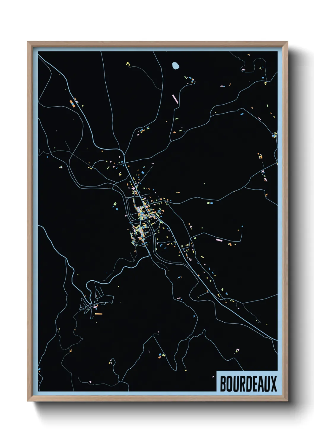 Une affiche de carte sur Bourdeaux