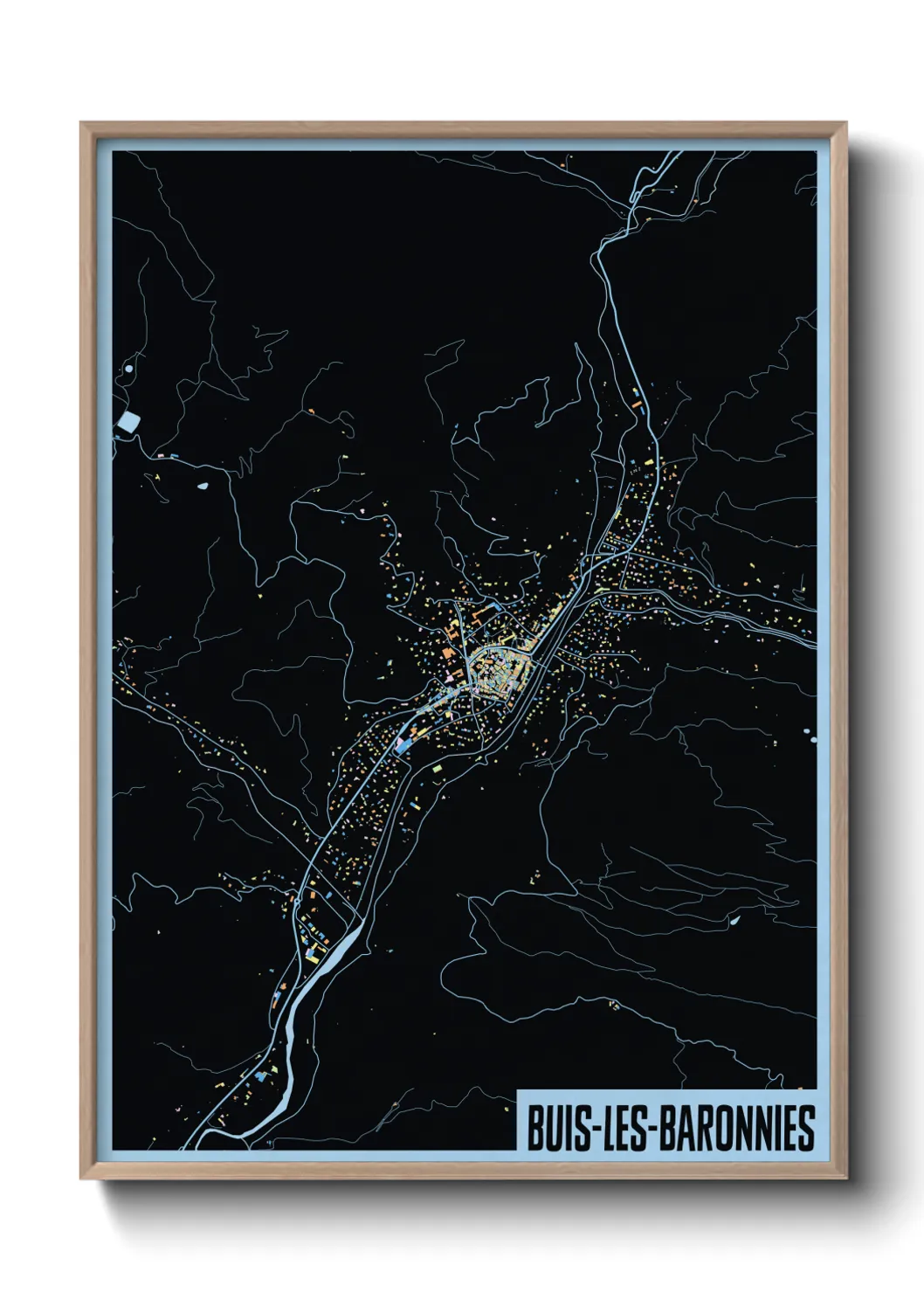 Une affiche de carte sur Buis-les-Baronnies