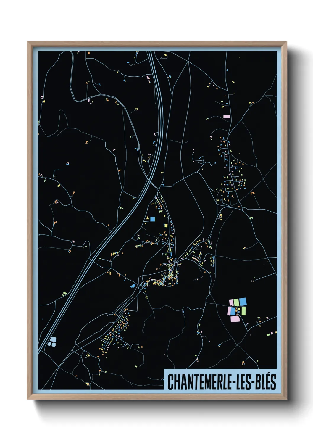 Une affiche de carte sur Chantemerle-les-Blés