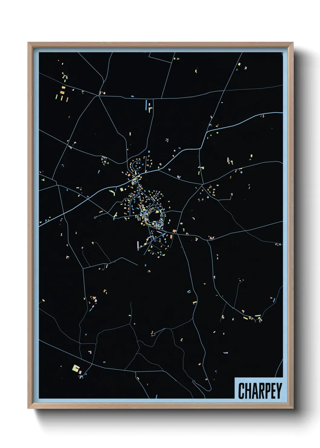 Une affiche de carte sur Charpey