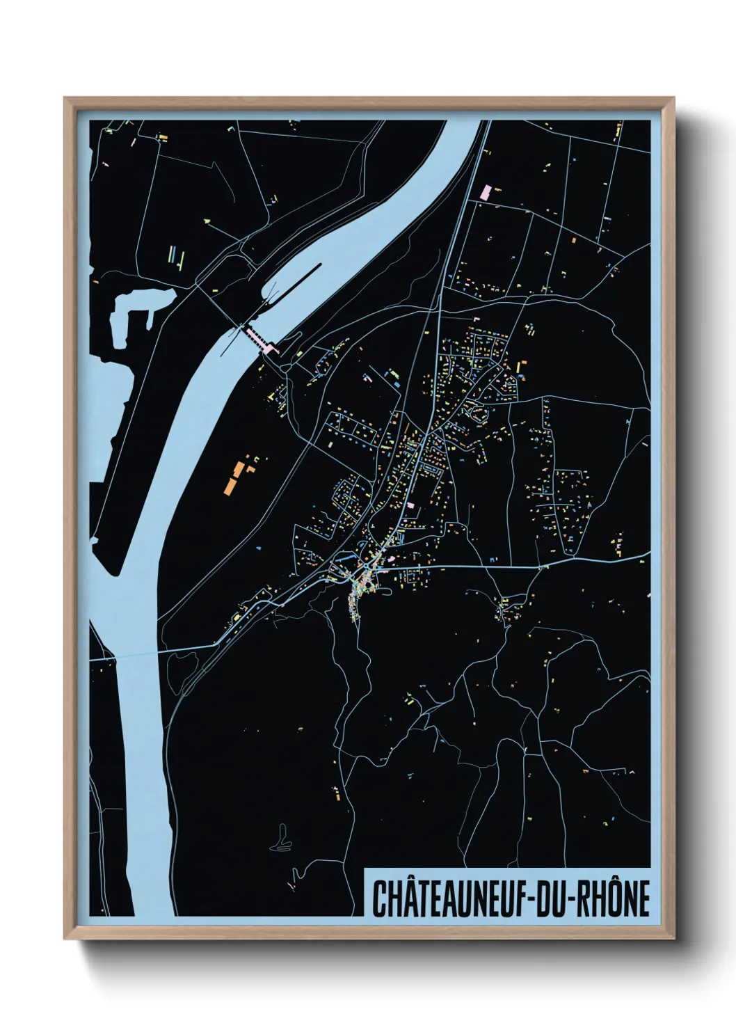 Une affiche de carte sur Châteauneuf-du-Rhône