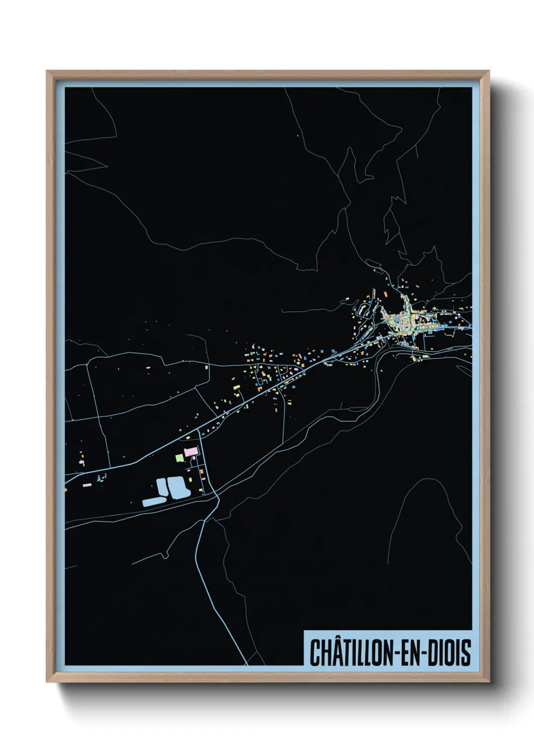 Une affiche de carte sur Châtillon-en-Diois