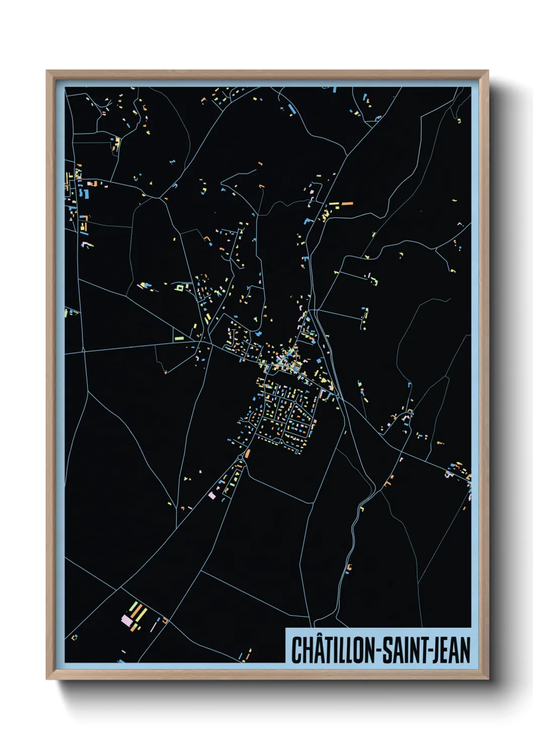 Une affiche de carte sur Châtillon-Saint-Jean