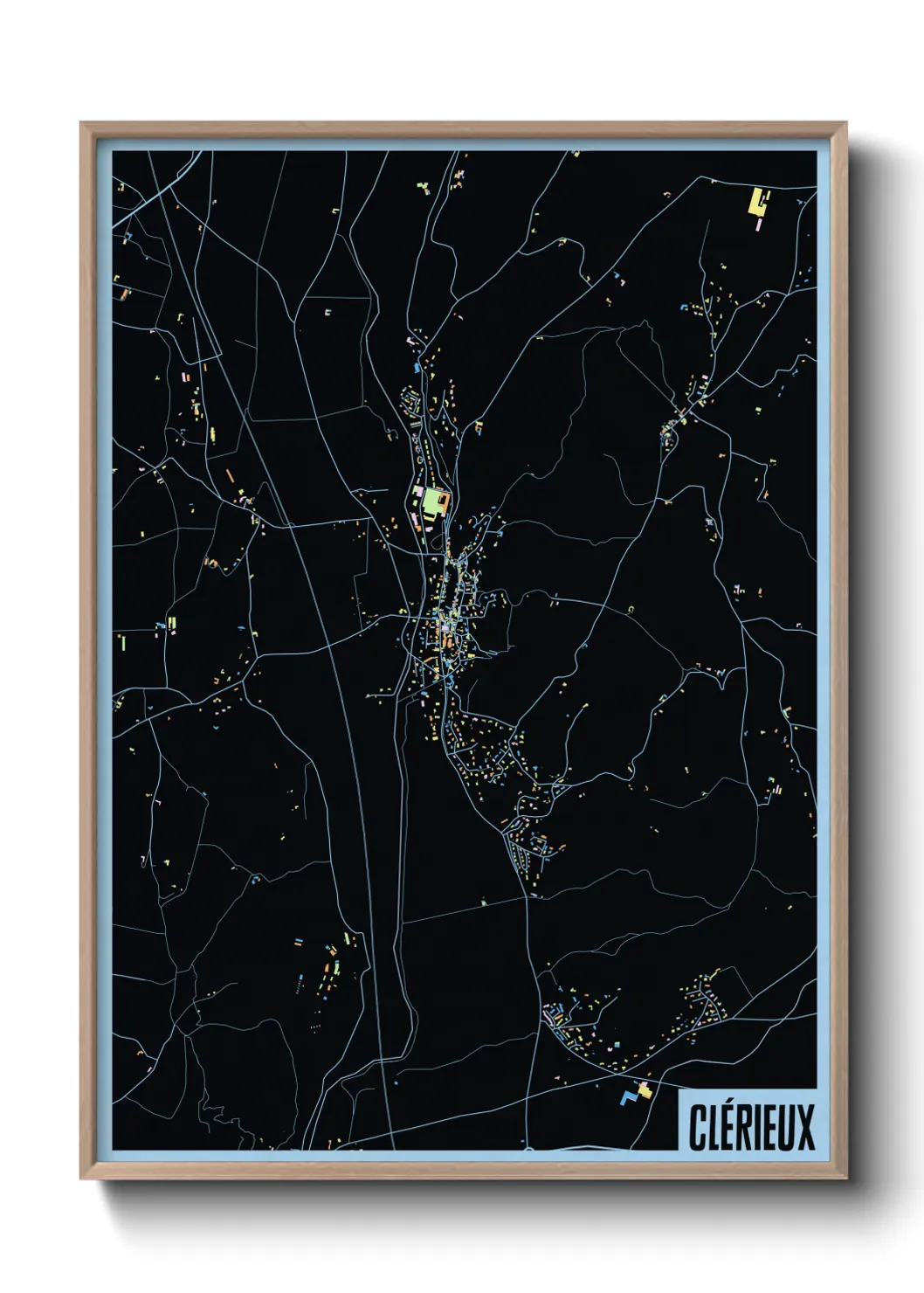 Une affiche de carte sur Clérieux