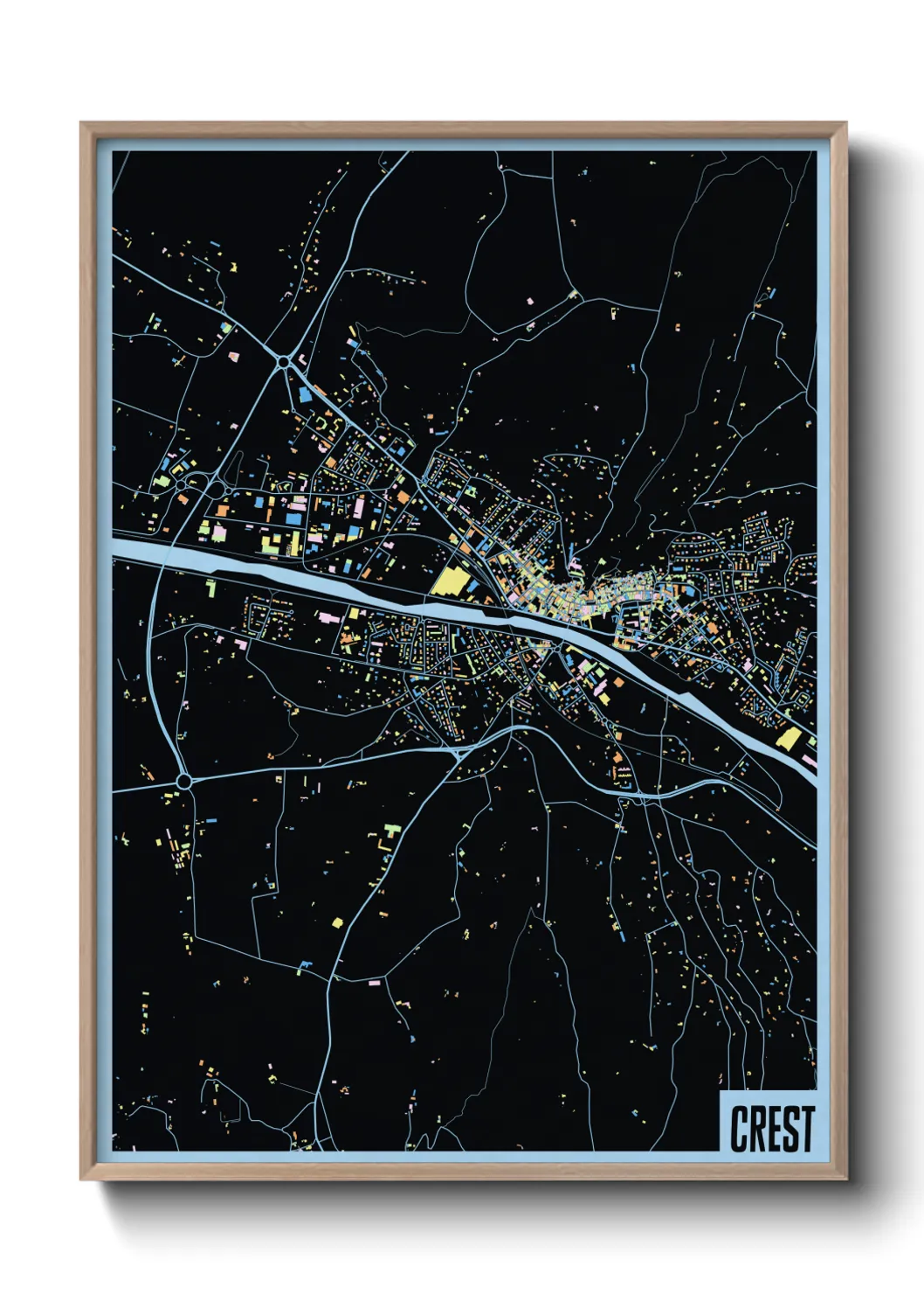 Une affiche de carte sur Crest
