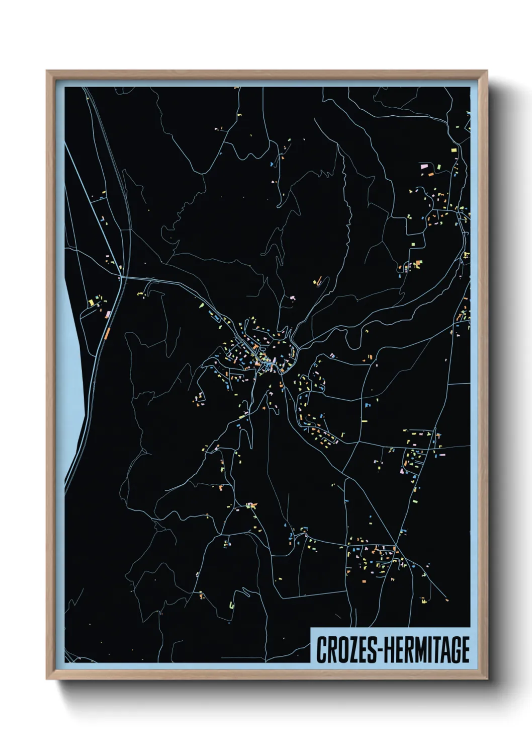 Une affiche de carte sur Crozes-Hermitage