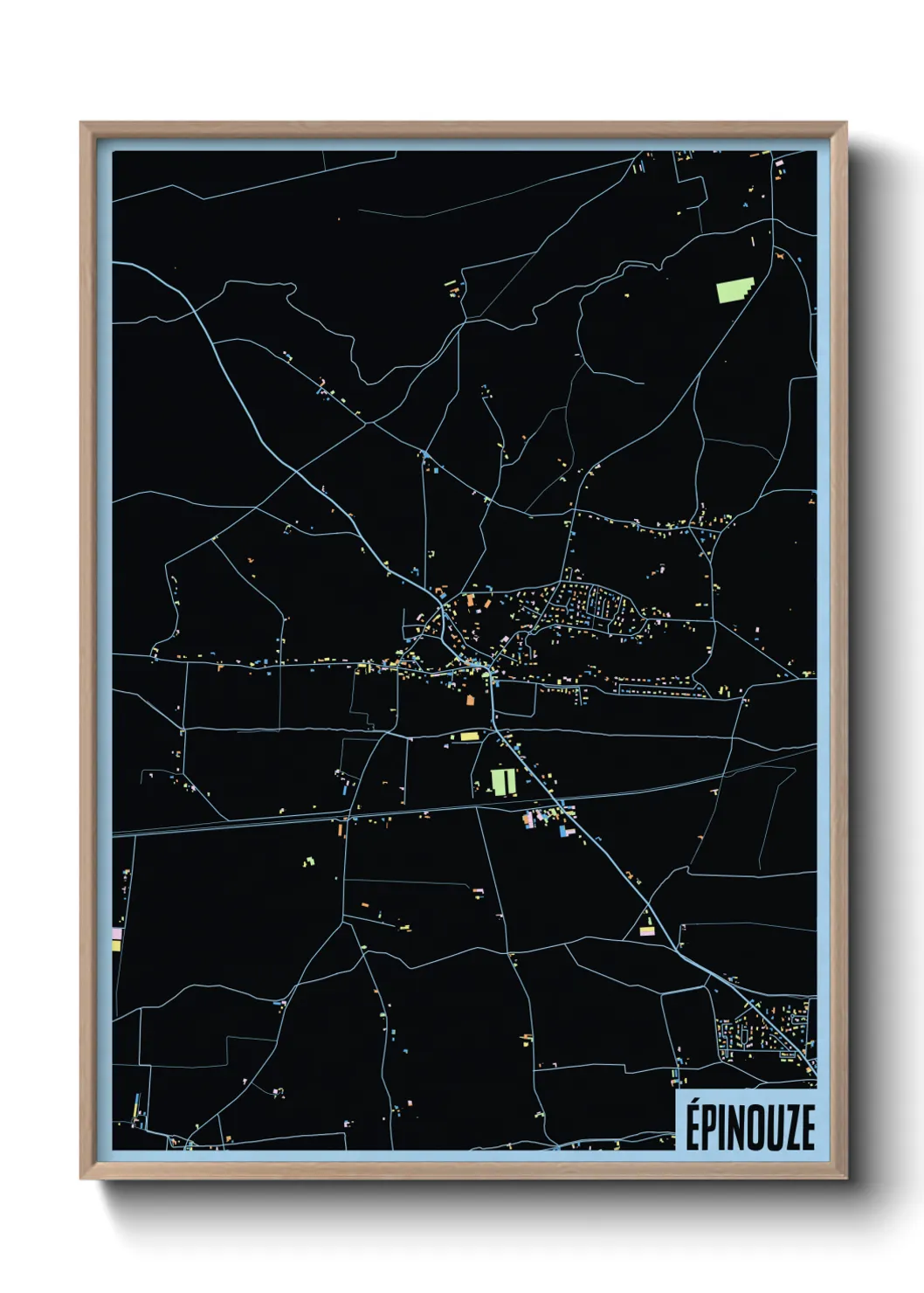 Une affiche de carte sur Épinouze