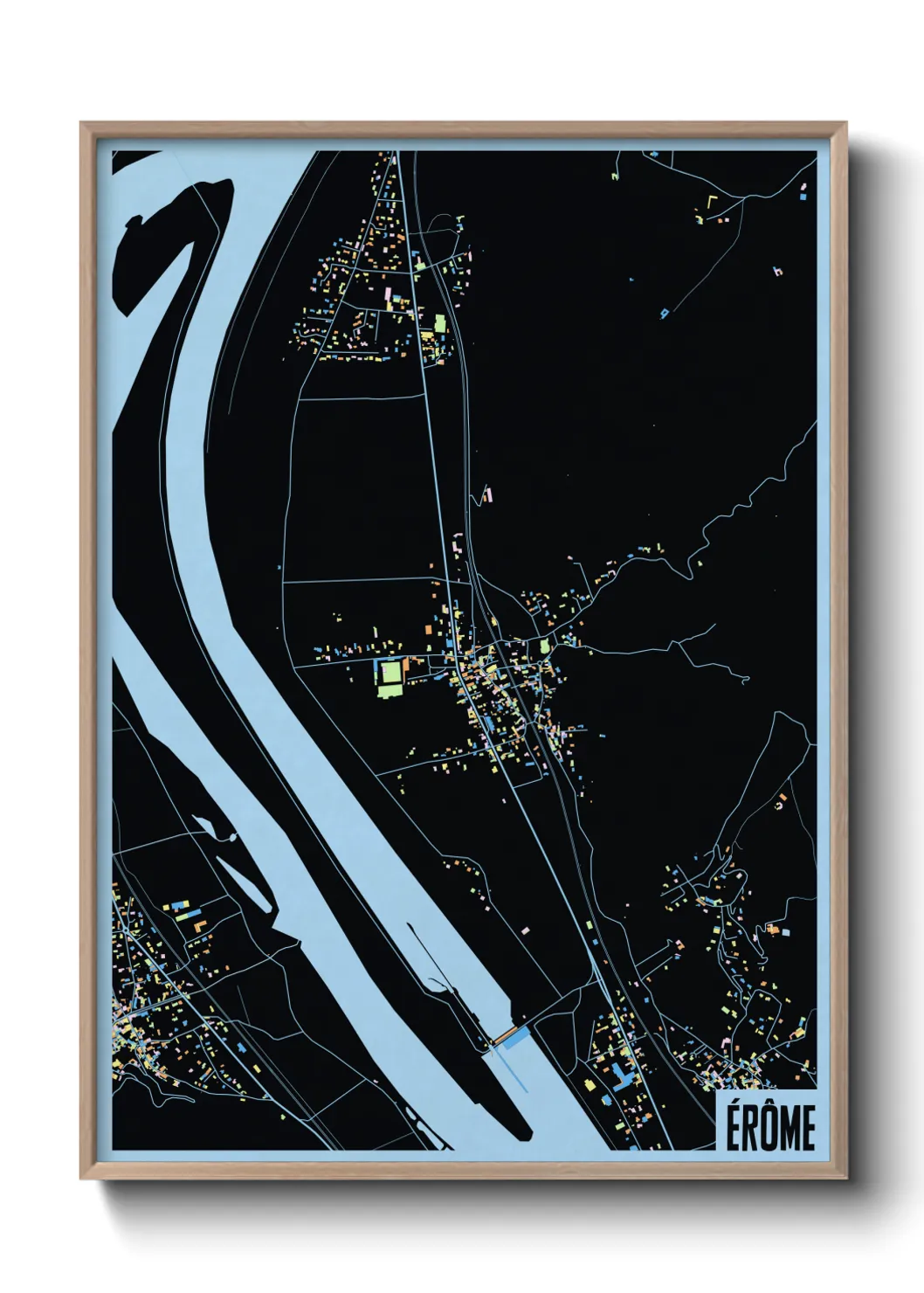 Une affiche de carte sur Érôme