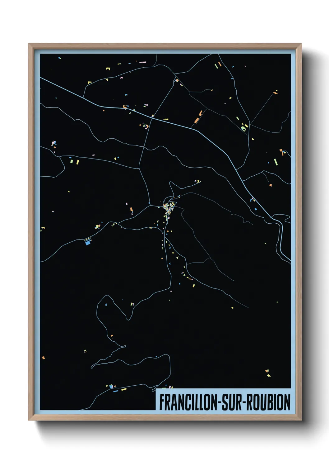 Une affiche de carte sur Francillon-sur-Roubion