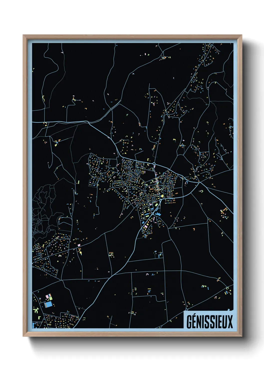 Une affiche de carte sur Génissieux