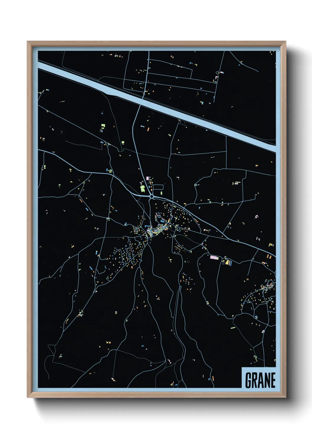 Une affiche de carte sur Grane