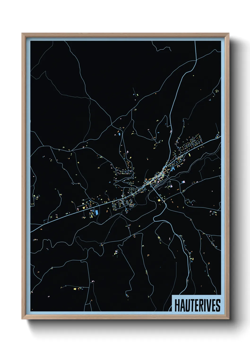 Une affiche de carte sur Hauterives