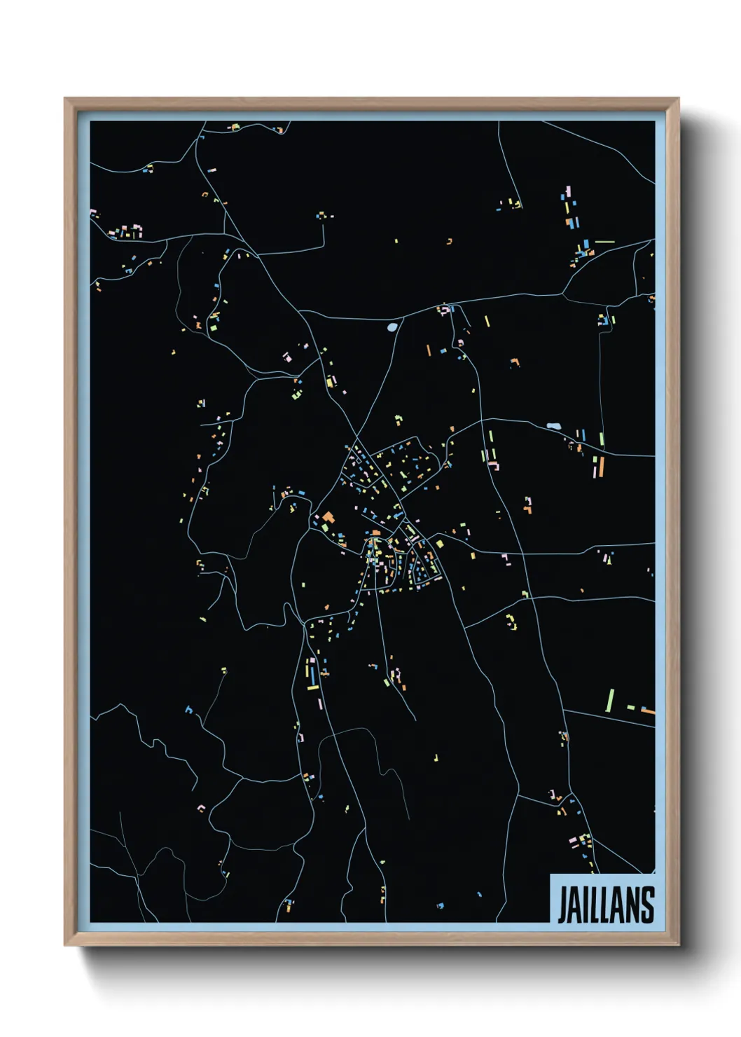 Une affiche de carte sur Jaillans