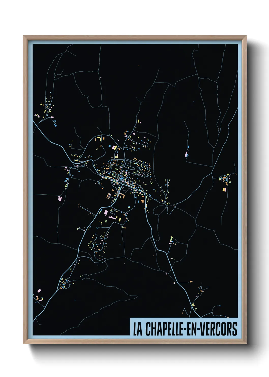 Une affiche de carte sur La Chapelle-en-Vercors