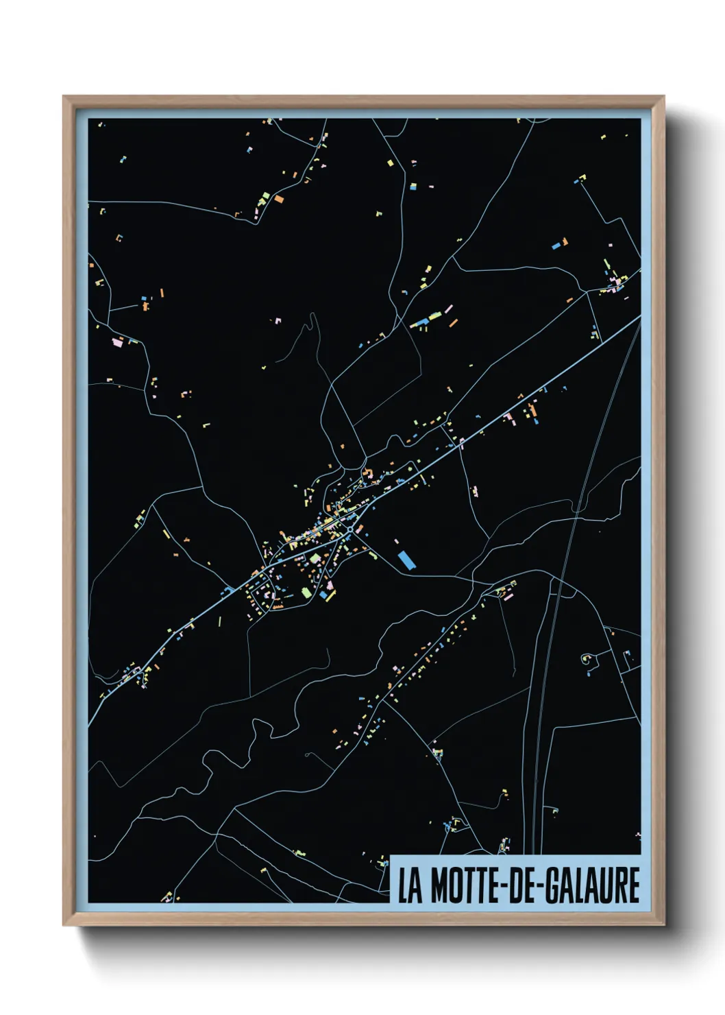 Une affiche de carte sur La Motte-de-Galaure