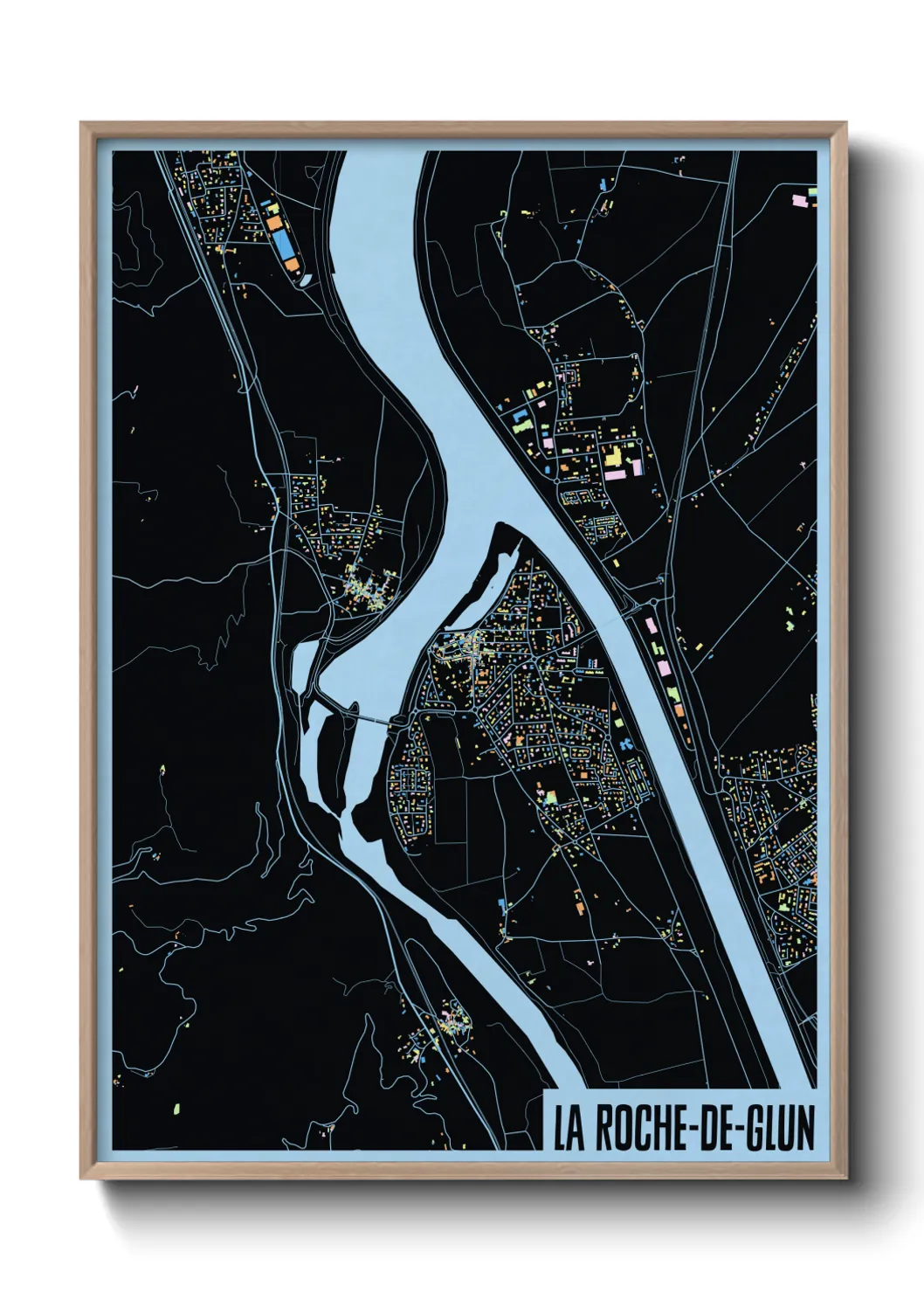 Une affiche de carte sur La Roche-de-Glun