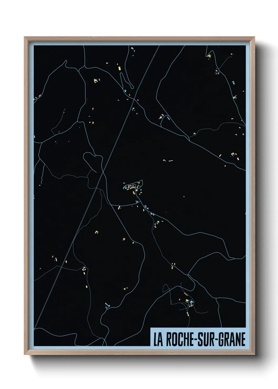 Une affiche de carte sur La Roche-sur-Grane