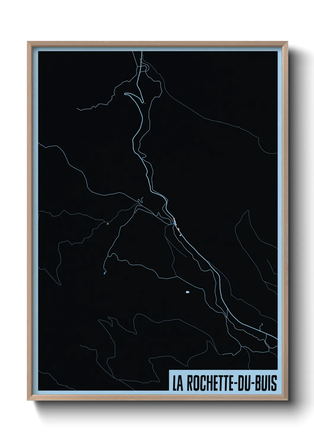 Une affiche de carte sur La Rochette-du-Buis