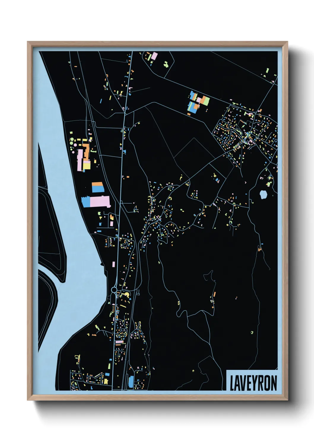 Une affiche de carte sur Laveyron