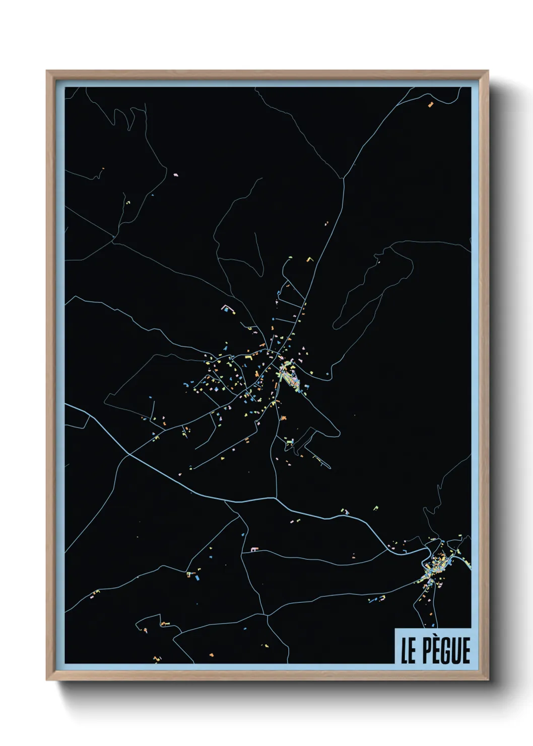 Une affiche de carte sur Le Pègue