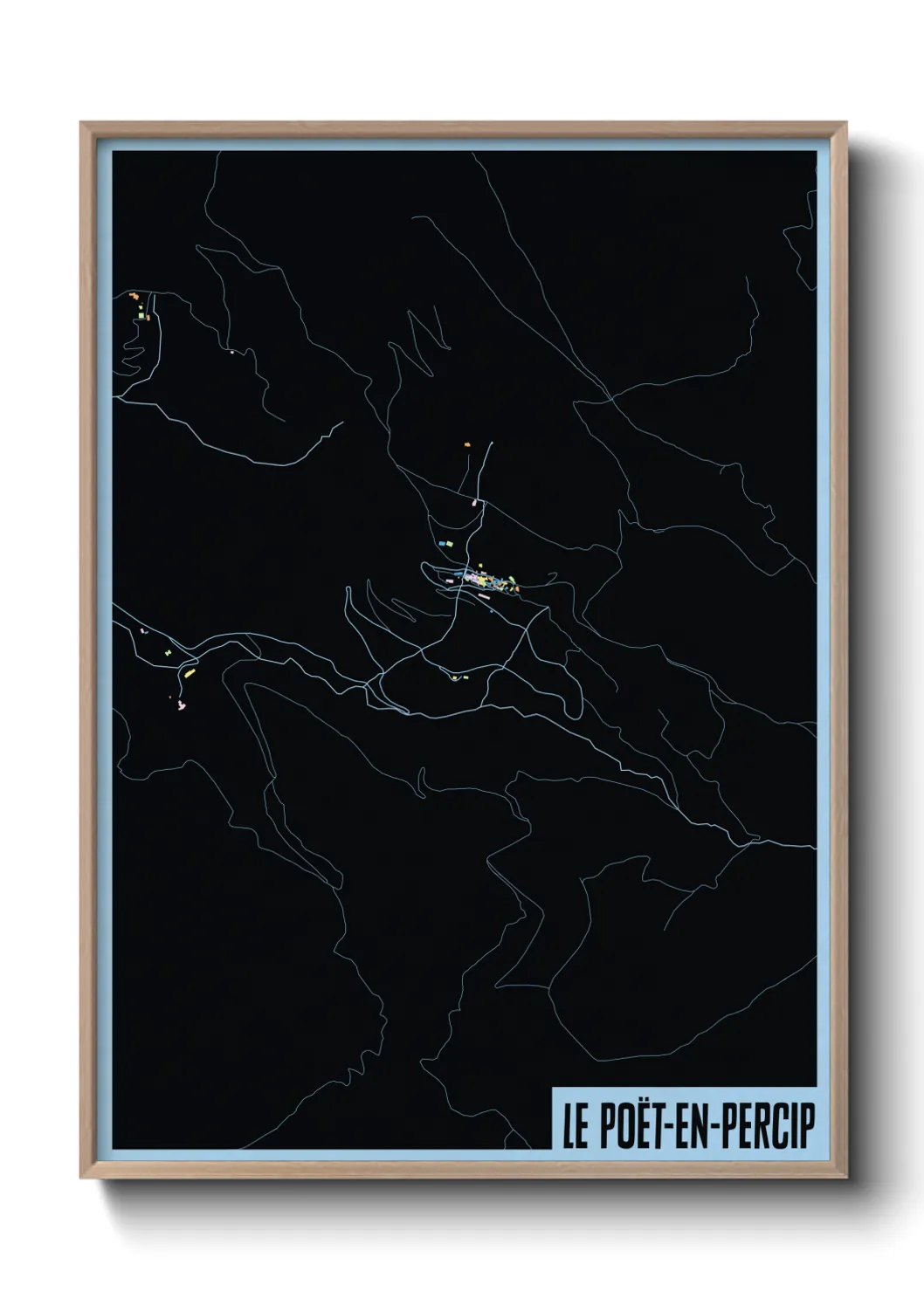 Une affiche de carte sur Le Poët-en-Percip