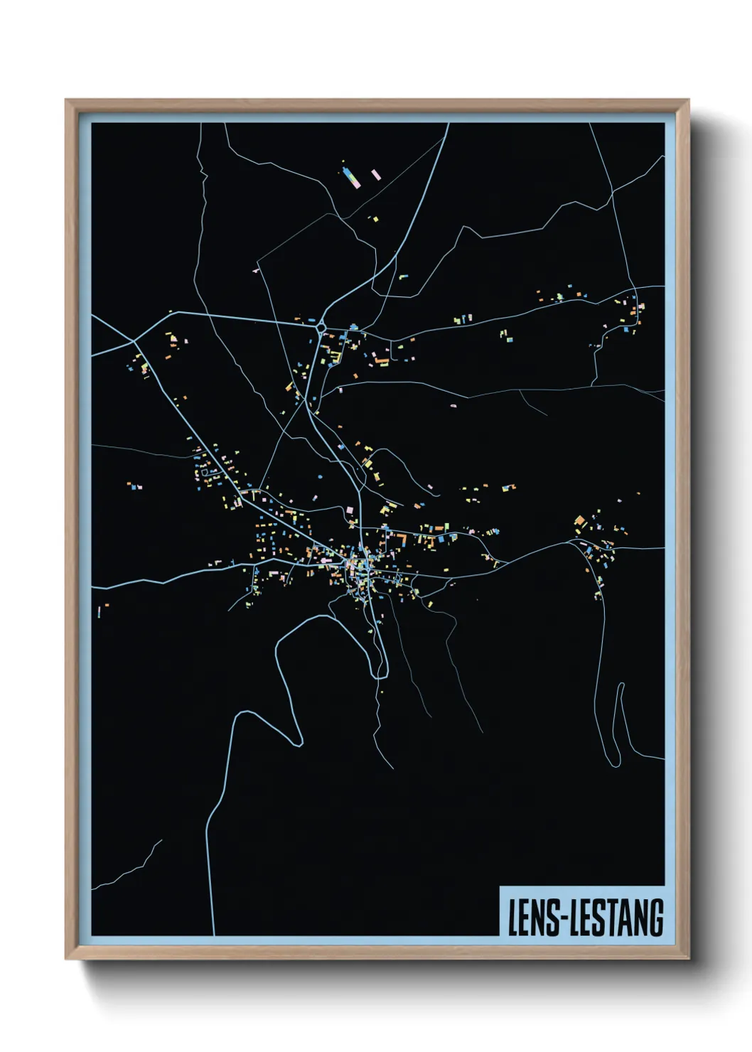 Une affiche de carte sur Lens-Lestang
