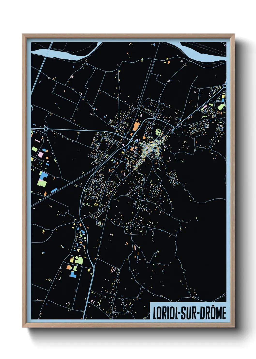 Une affiche de carte sur Loriol-sur-Drôme