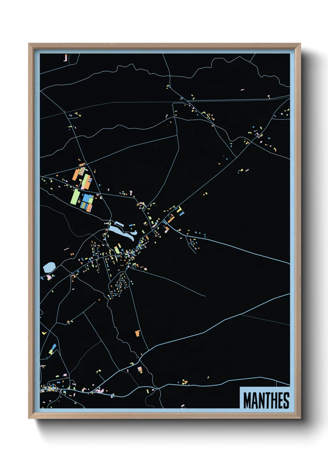 Une affiche de carte sur Manthes