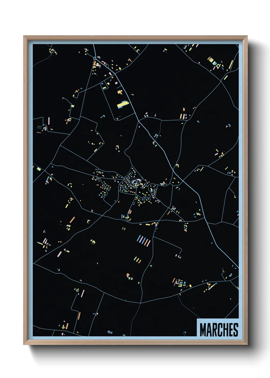 Une affiche de carte sur Marches