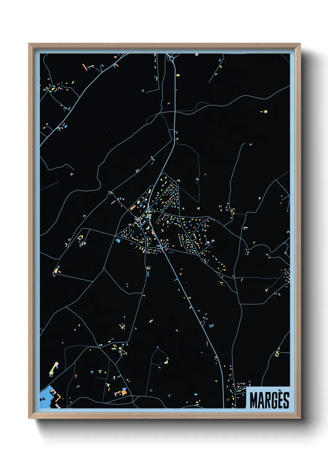 Une affiche de carte sur Margès