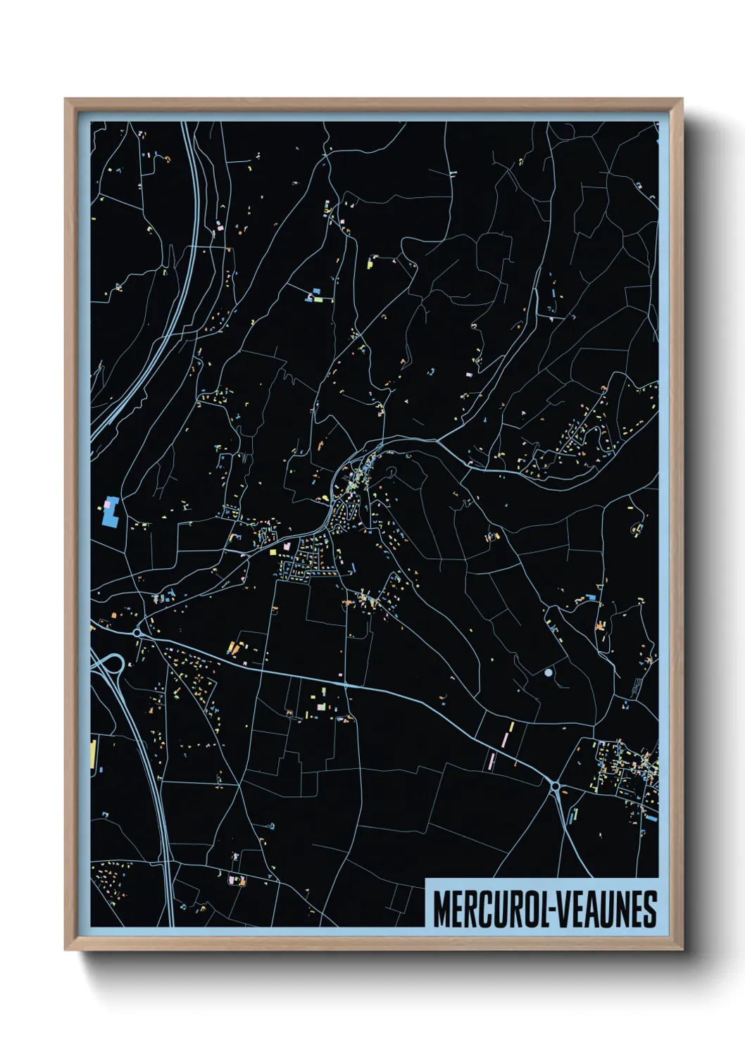 Une affiche de carte sur Mercurol-Veaunes