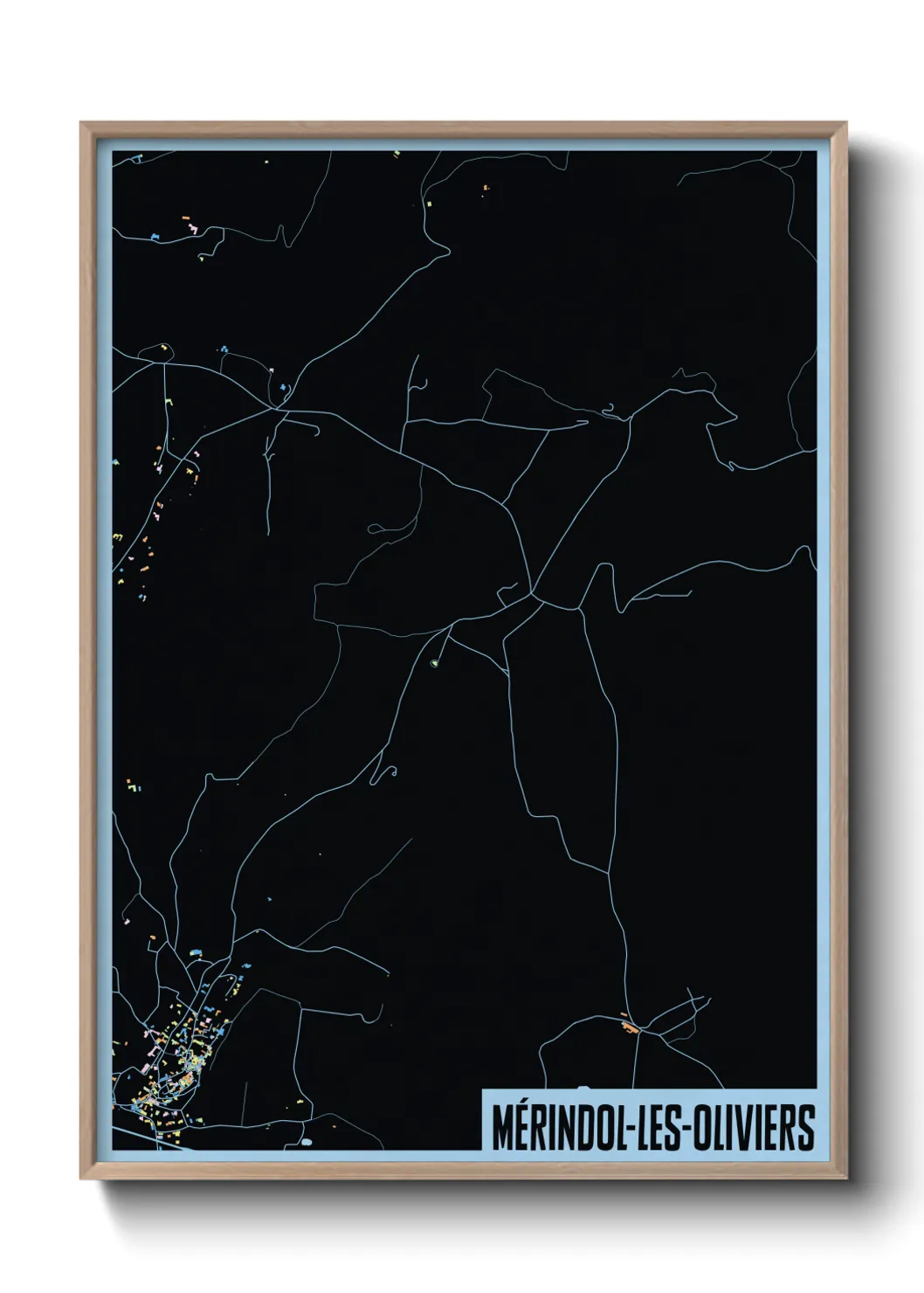 Une affiche de carte sur Mérindol-les-Oliviers