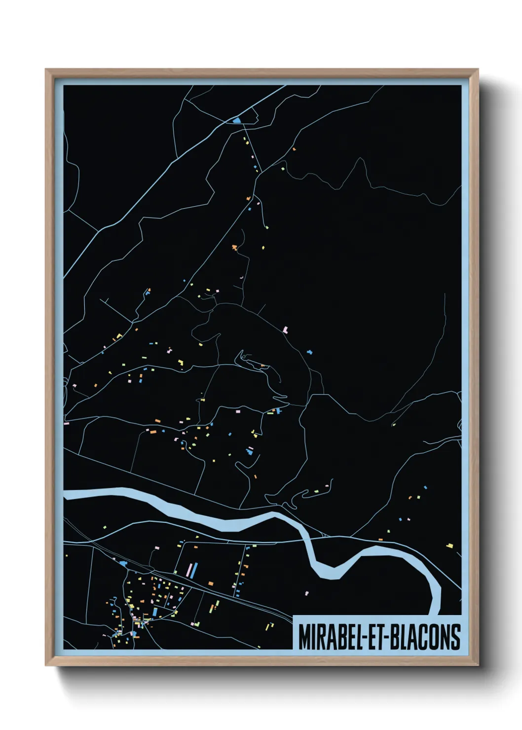 Une affiche de carte sur Mirabel-et-Blacons