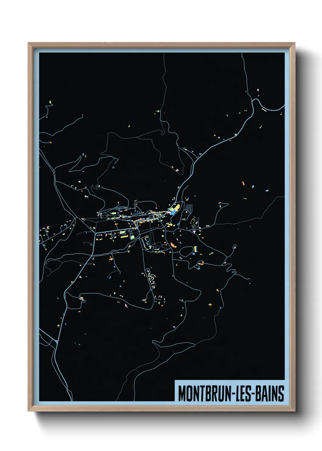 Une affiche de carte sur Montbrun-les-Bains