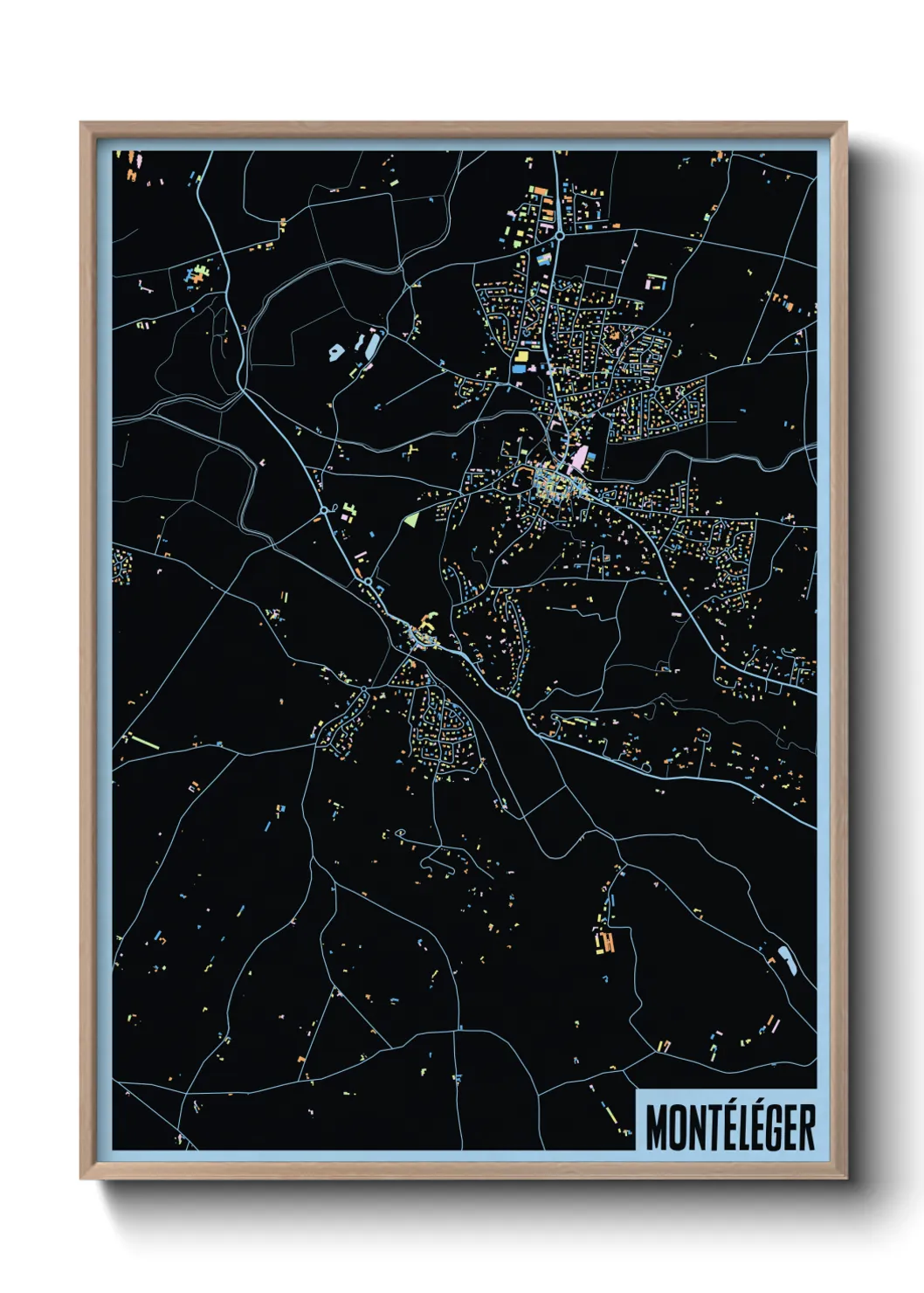 Une affiche de carte sur Montéléger