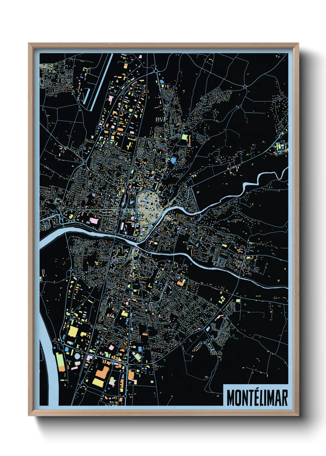 Une affiche de carte sur Montélimar