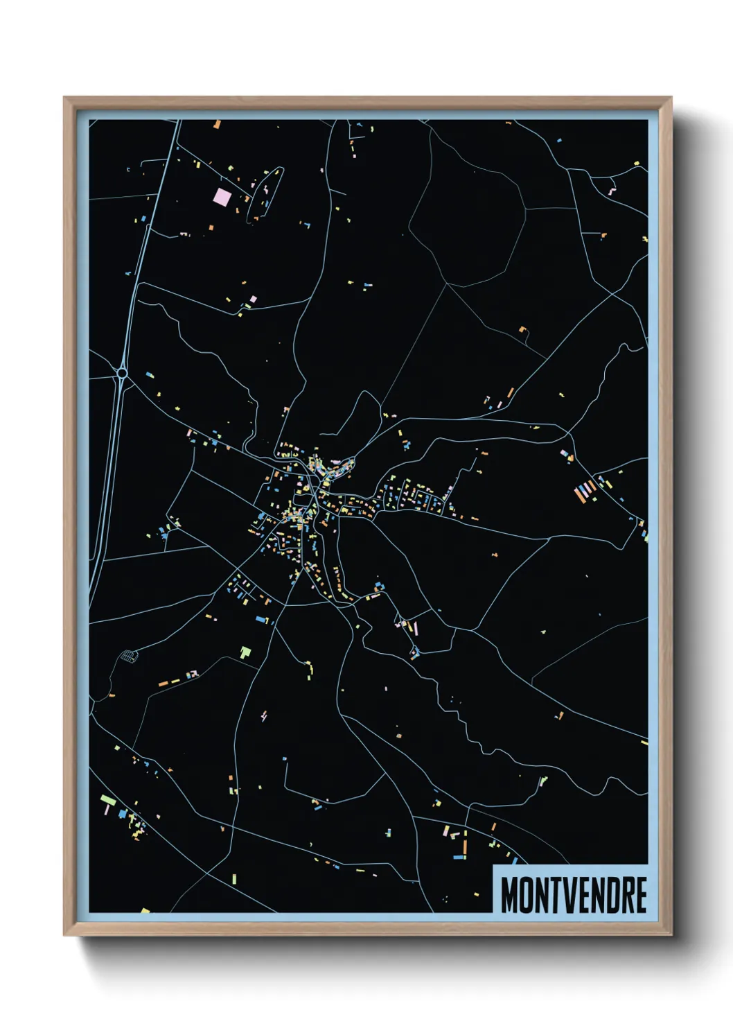 Une affiche de carte sur Montvendre